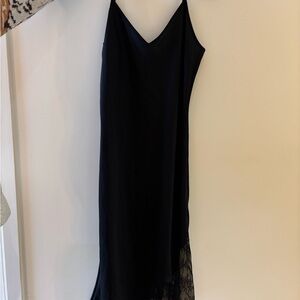 Wilfred Black Slip Dress with Lace Detail